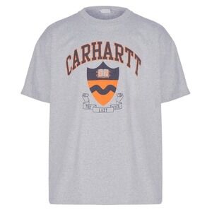 Carhartt WIP Mens Small Lazy Duck Academy T-Shirt Grey Heather Organic Cotton